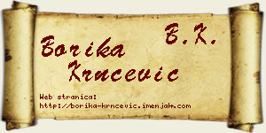 Borika Krnčević vizit kartica
